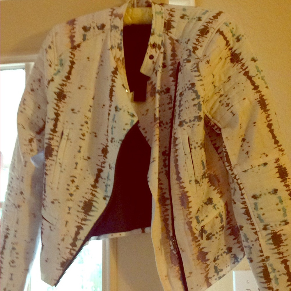 Joe's Jeans cropped Moto jacket, fun colors